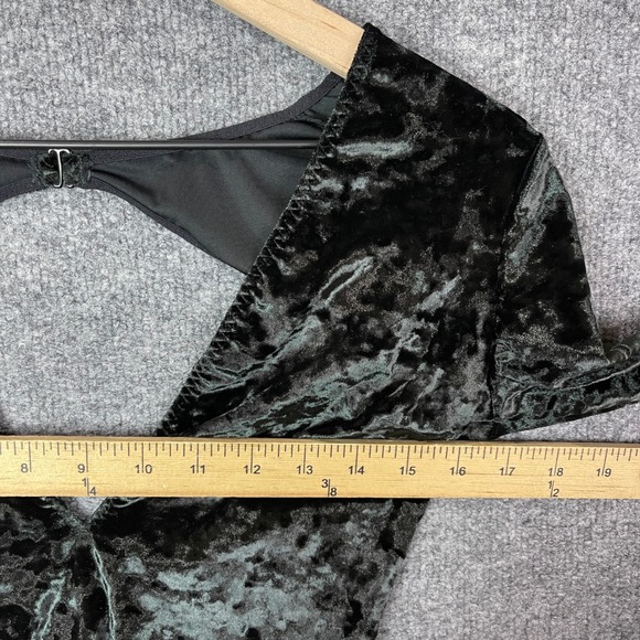 NEW Victoria's Secret Black Crushed Velvet Bodysuit Long Sleeve V-Neck XS/S - Picture 4 of 9